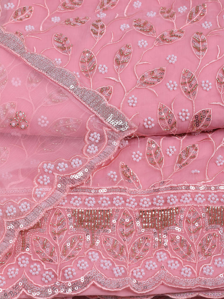 Embroidered Chiffon Unstitched Suit With Dupatta