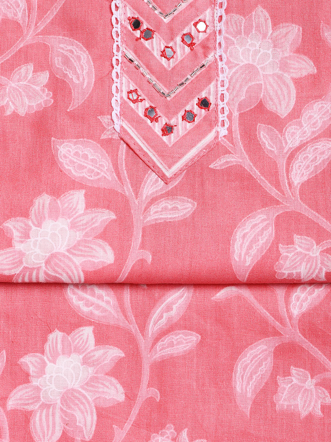 Printed Cotton Blend Unstitched Suit With Dupatta
