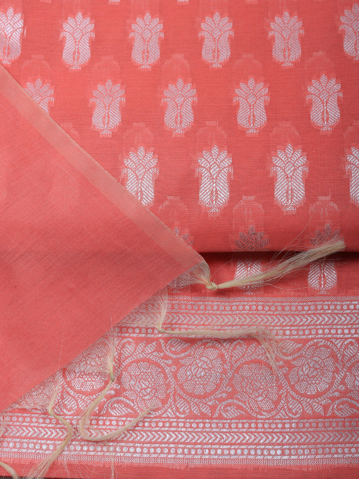 Woven Design Chanderi Unstitched Suit With Pant &amp; Dupatta