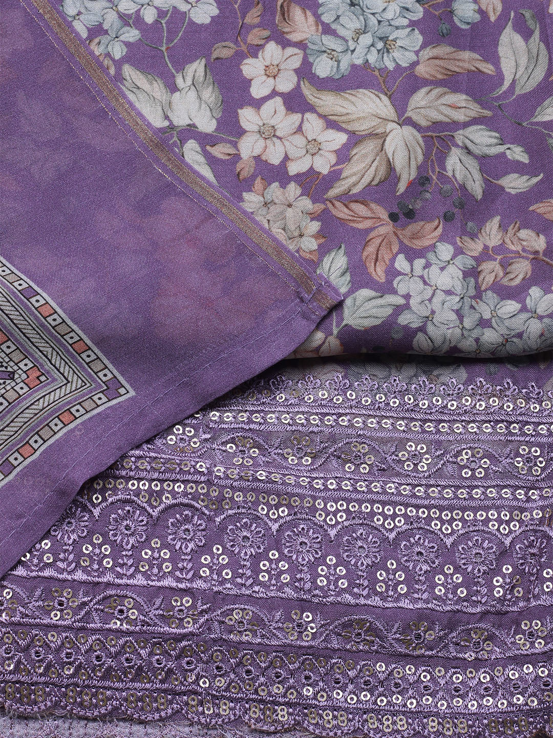 Printed Muslin Unstitched Suit With Dupatta