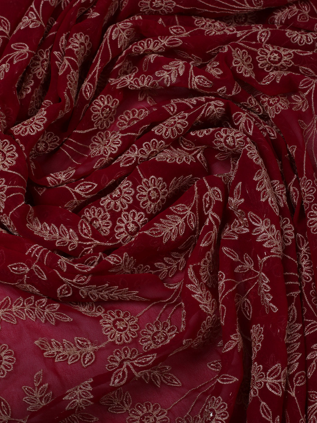 Floral Booti Embroidered Georgette Saree