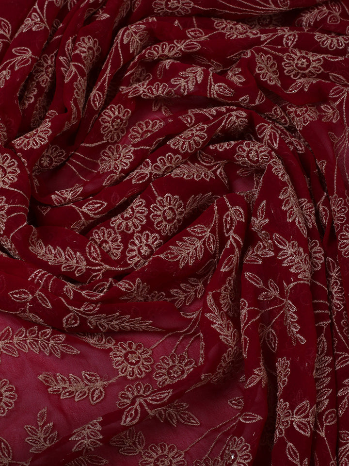 Floral Booti Embroidered Georgette Saree