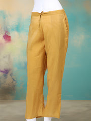 Embroidered Chanderi Kurta With Pant & Dupatta