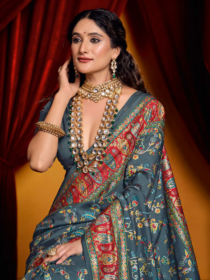 Digital Printed Art Crepe Saree
