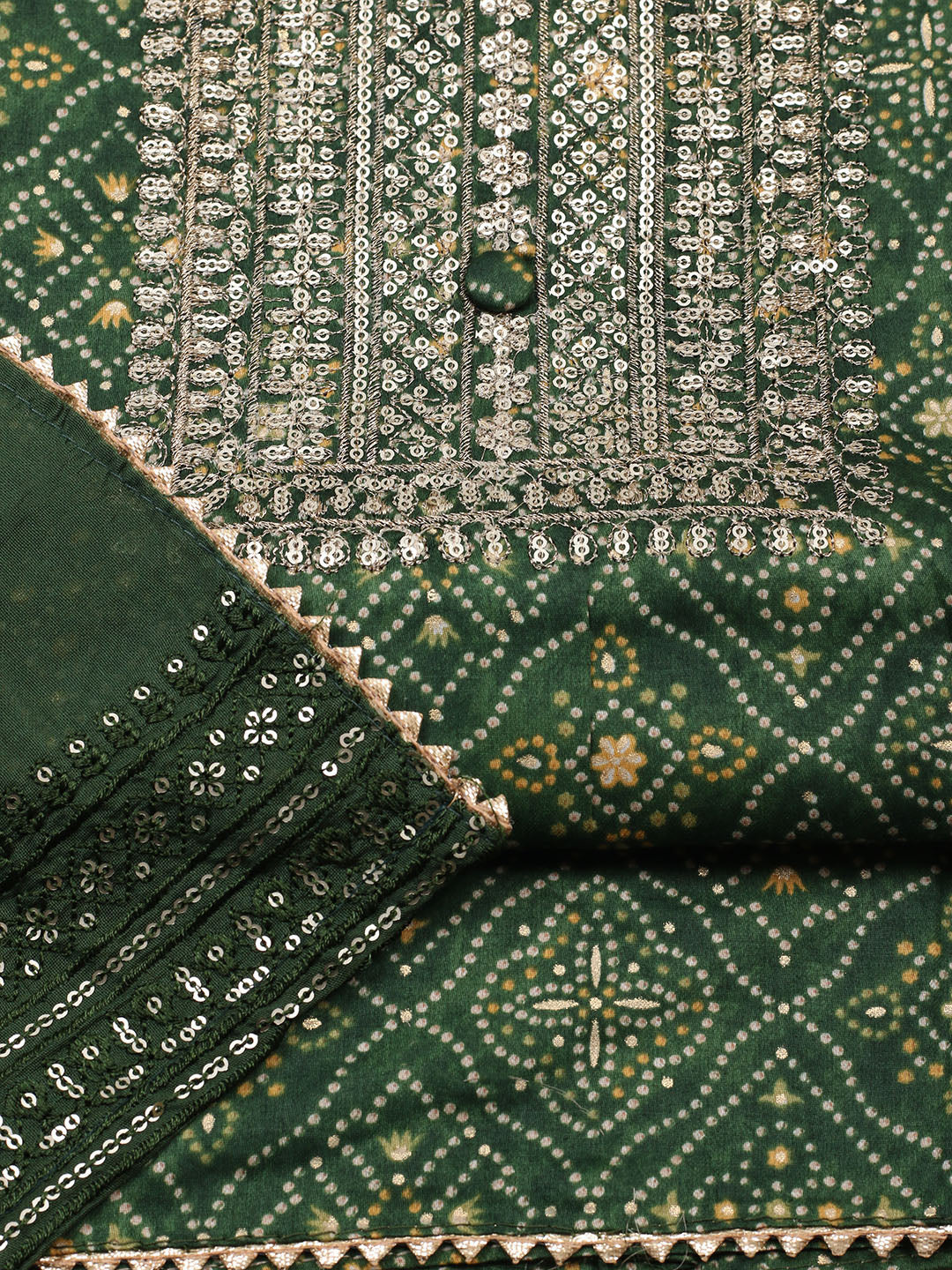 Embroidered Cotton Unstitched Suit With Pant &amp; Dupatta