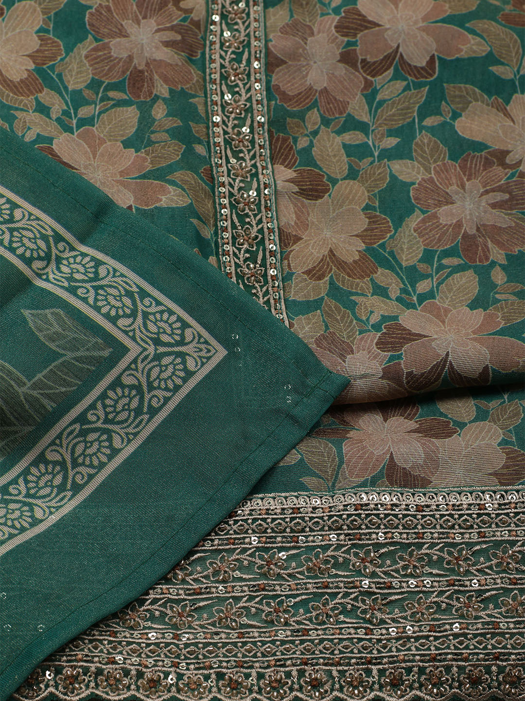 Embroidered Tissue Unstitched Suit With Dupatta