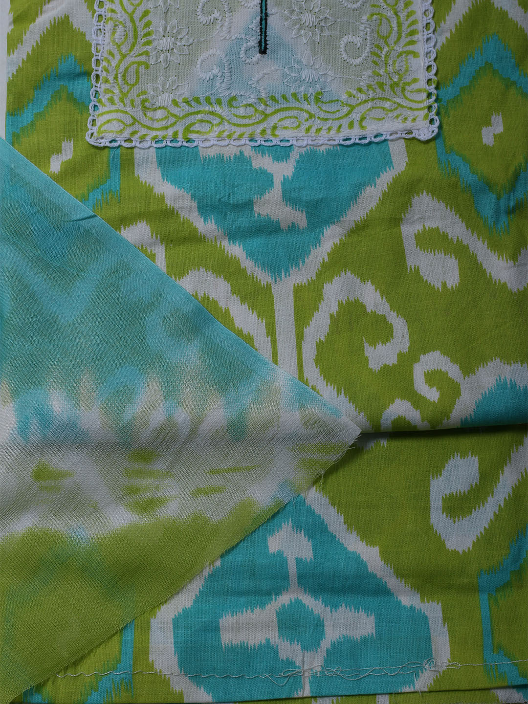 Printed Cotton Blend Unstitched Suit With Dupatta
