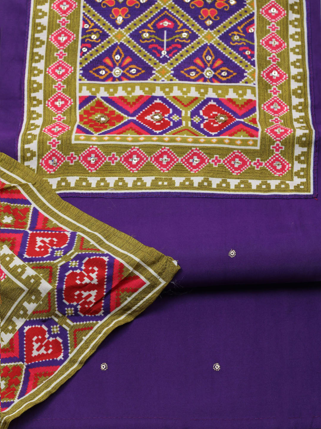 Printed Cotton Unstitched Suit With Dupatta