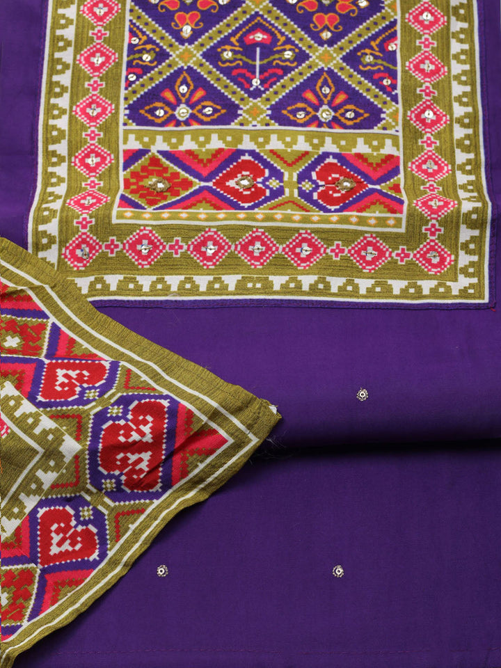 Printed Cotton Unstitched Suit With Dupatta