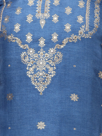 Woven Booti Chanderi Unstitched Suit Piece With Dupatta