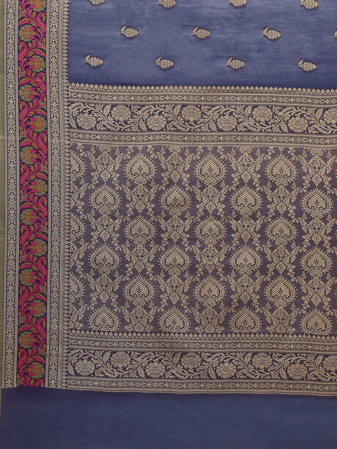Resham Embroidered Cotton Blend Woven Saree