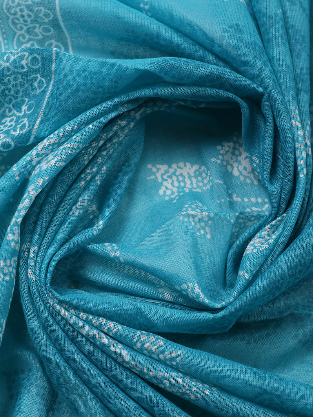 Printed Cotton Blend Unstitched Suit With Pant &amp; Dupatta