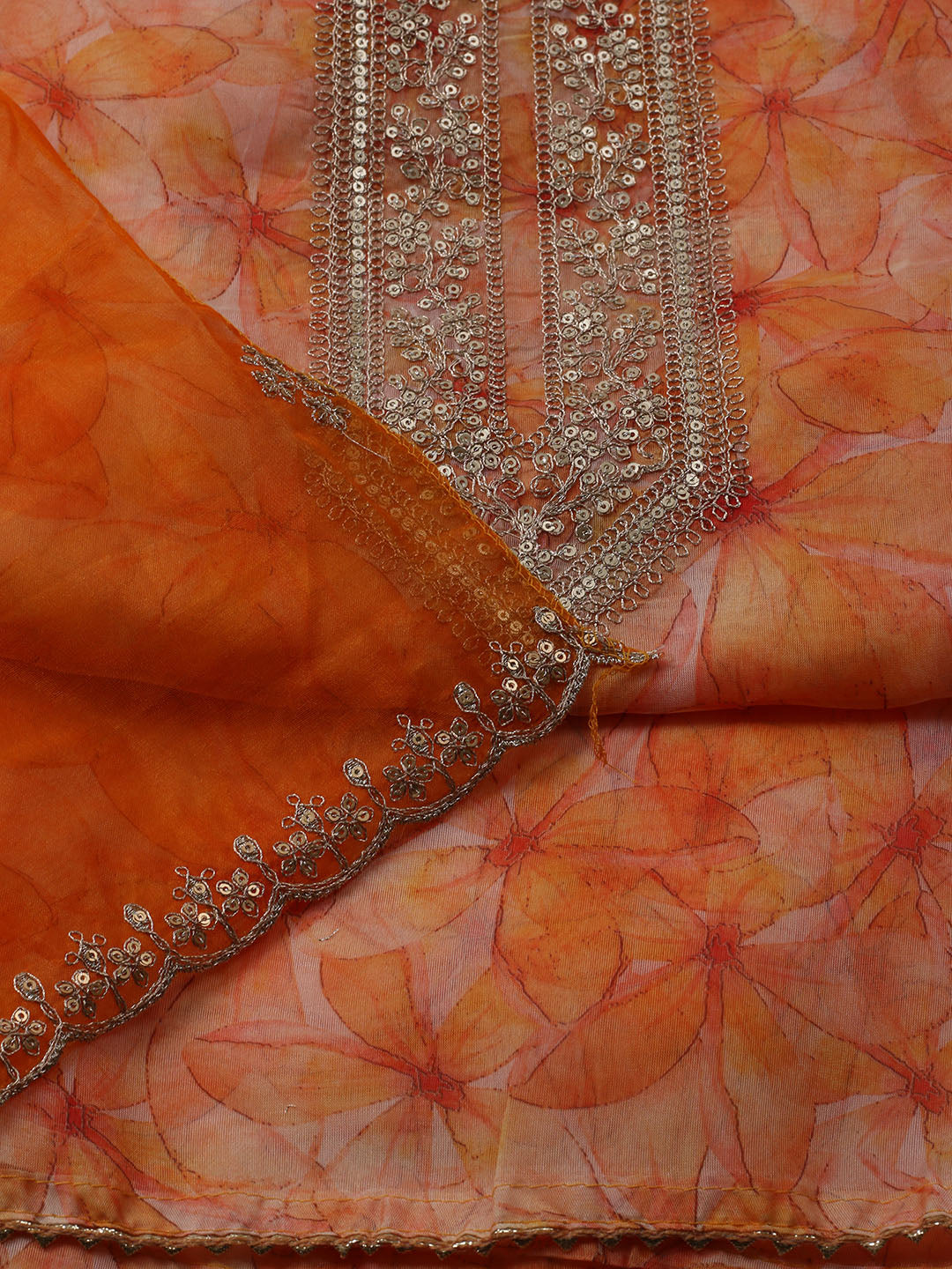 Zari Jaal Art Silk Unstitched Suit With Dupatta