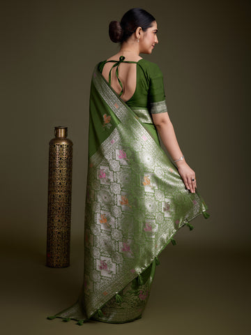 Zari Jaal Woven Art Silk Saree