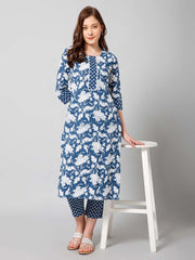 Printed Cotton Kurta Set