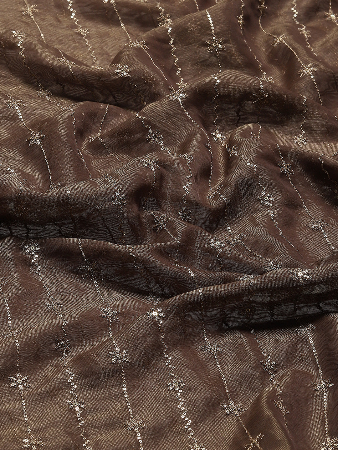 Sequence Embroidery Tissue Saree