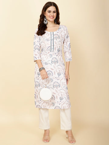 Printed Cotton Kurta Set