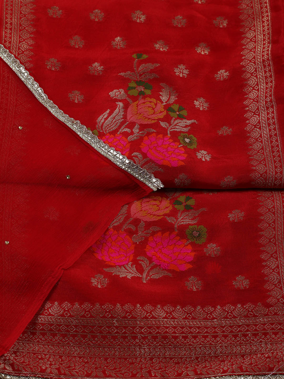 Woven Chanderi Unstitched Suit Piece With Dupatta