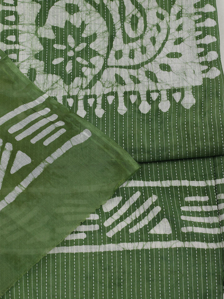 Printed Cotton Unstitched Suit With Pant &amp; Dupatta
