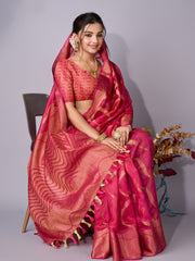 Zari Jaal Woven Art Silk Saree