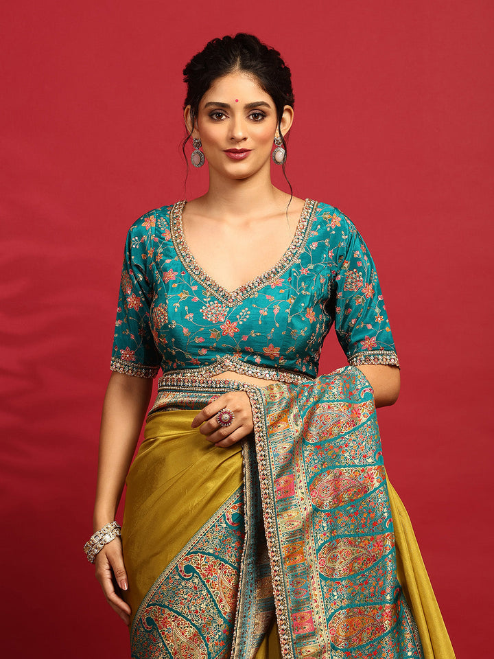 Embroidered Dola Silk Saree