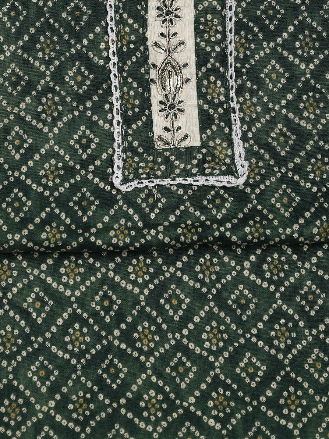 Printed Cotton Blend Unstitched Suit With Dupatta
