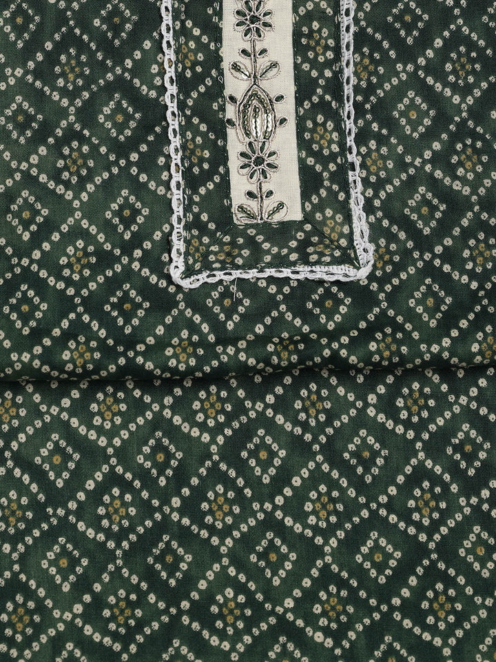Printed Cotton Blend Unstitched Suit With Dupatta