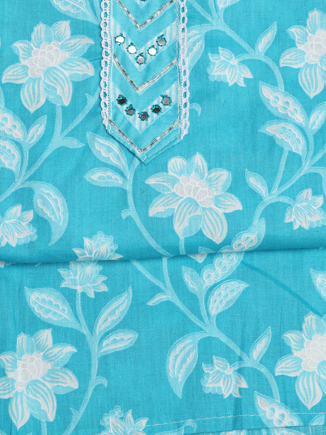 Printed Cotton Blend Unstitched Suit With Dupatta