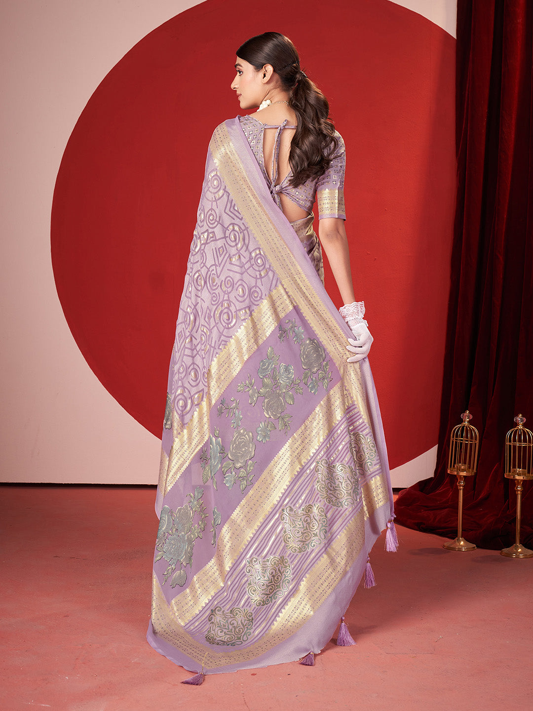 Zari Border Georgette Saree