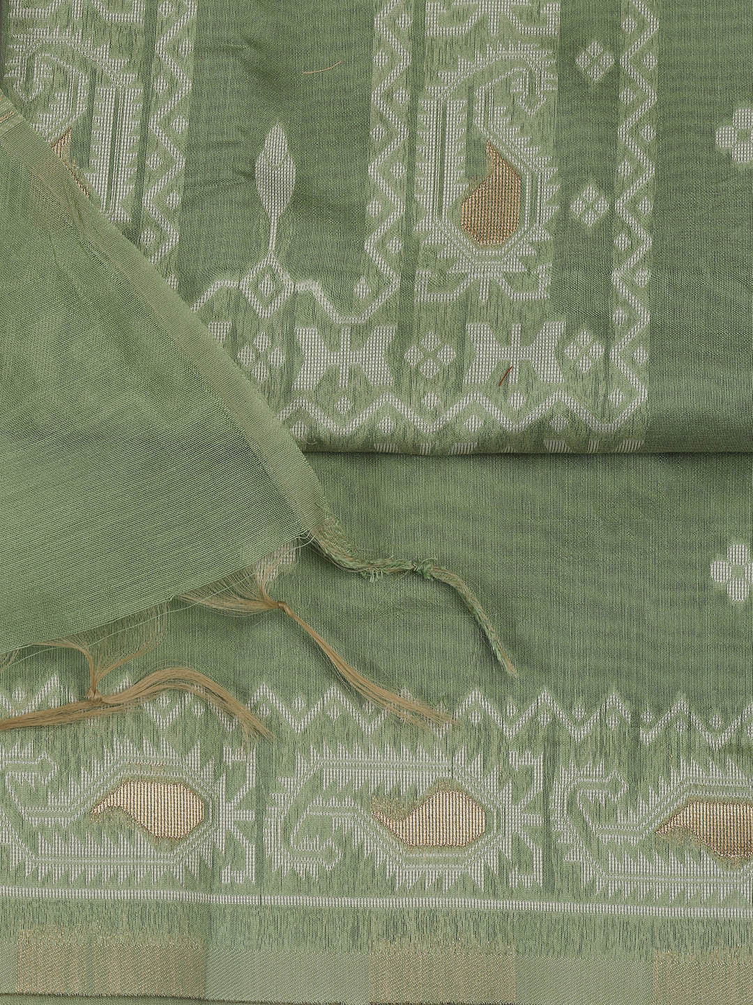 Jamdani Work Chanderi Unstitched Suit Piece With Dupatta