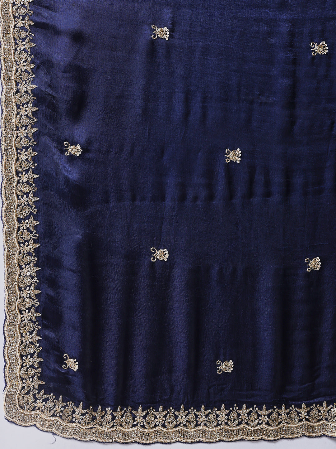 Stone Embroidered Chinon Saree