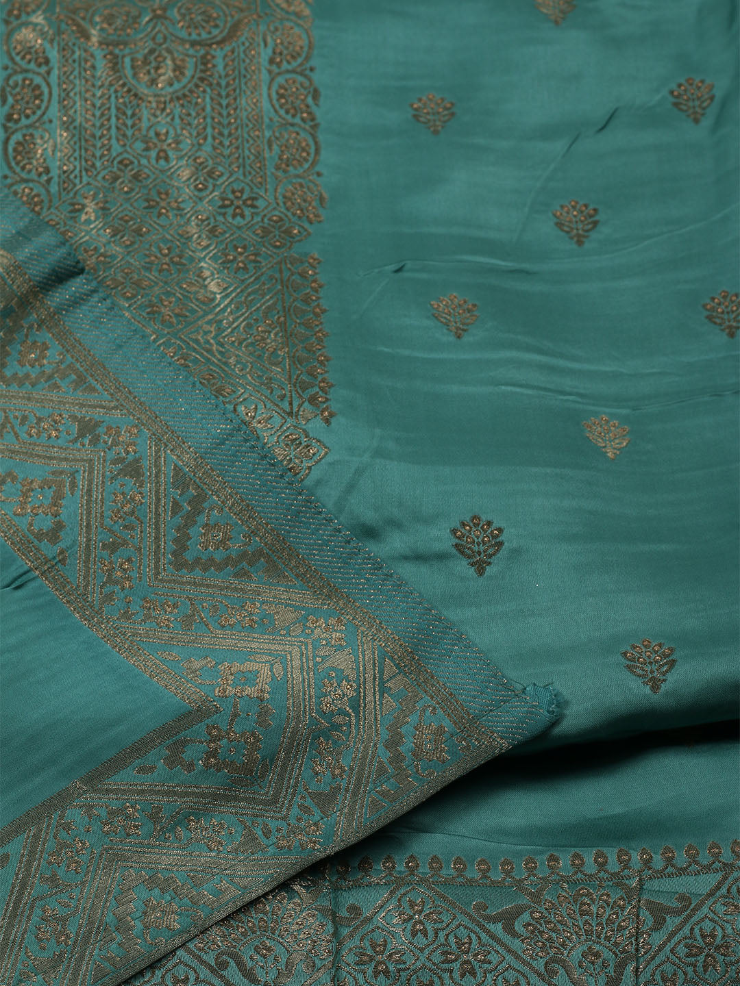 Woven Design Chanderi Unstitched Suit With Dupatta