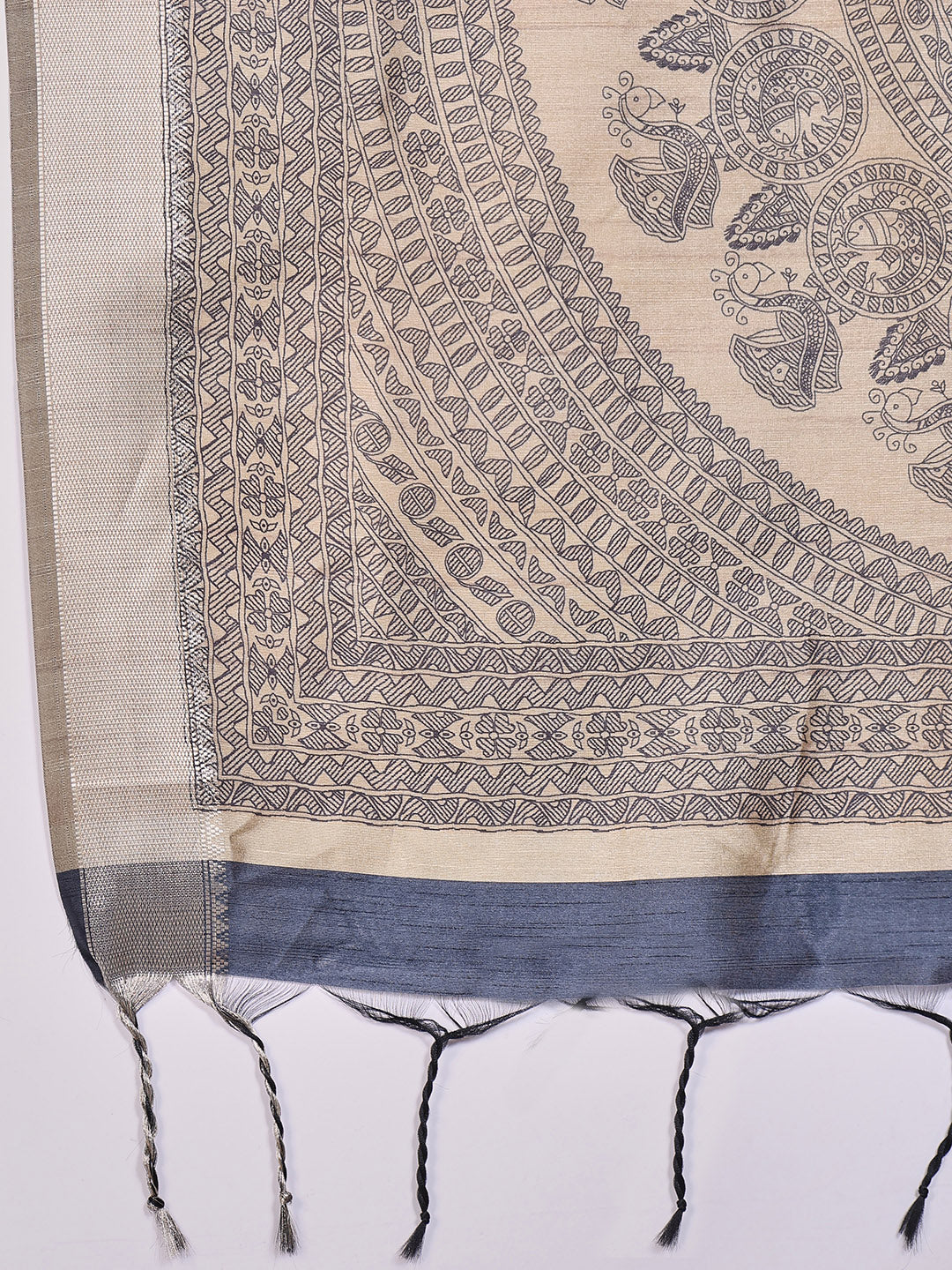 Zaari Jaal Tussar Saree