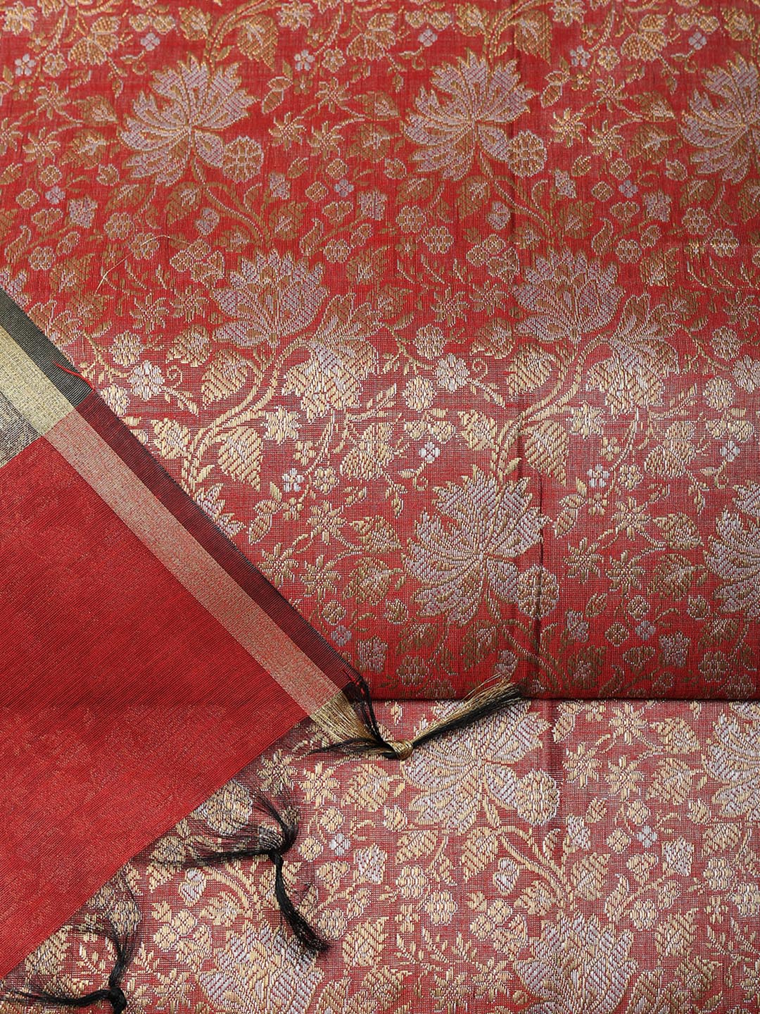 Banarasi Chanderi Unstitched Suit With Pant &amp; Dupatta