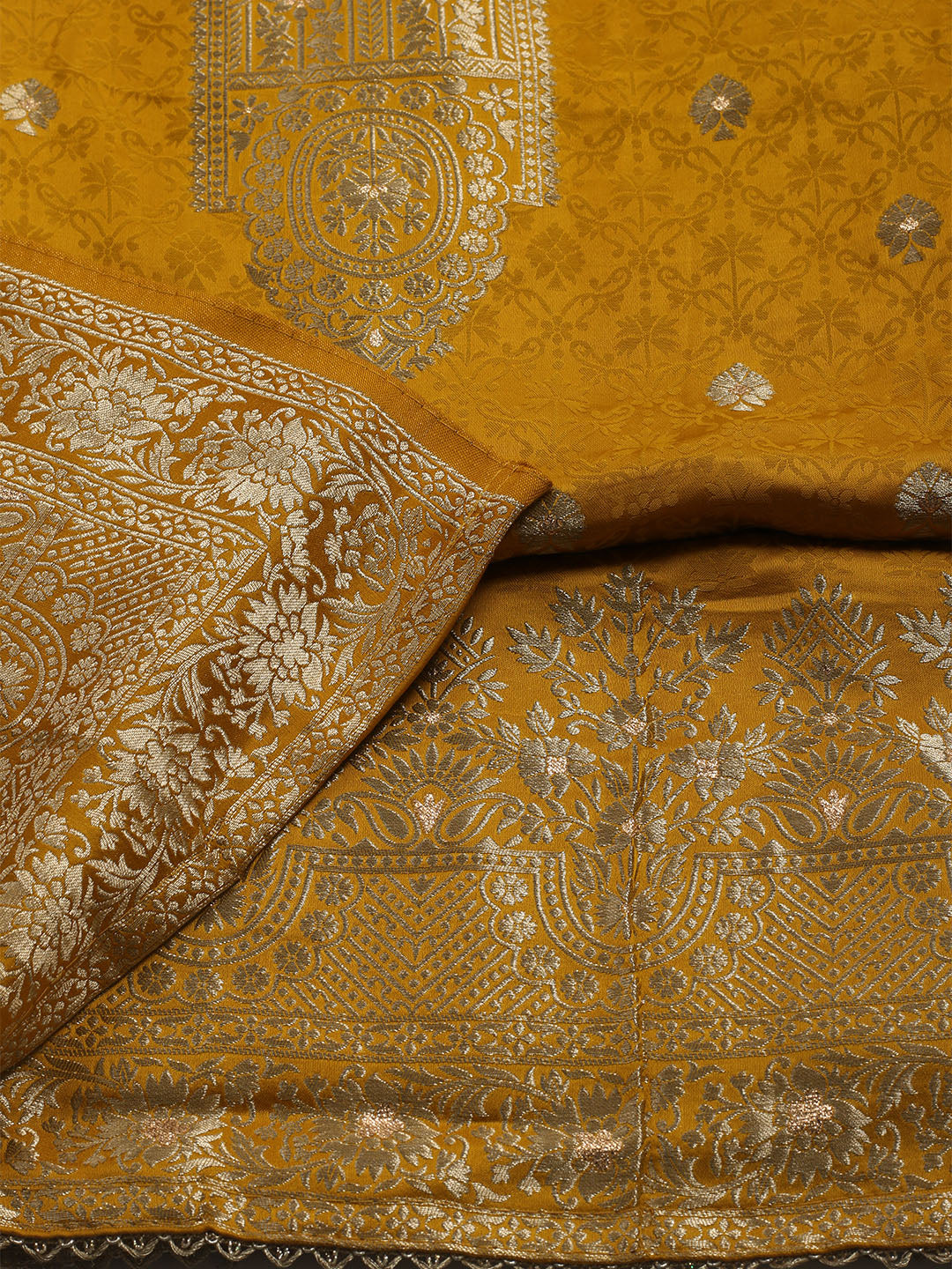 Woven Design Chanderi Unstitched Suit With Dupatta