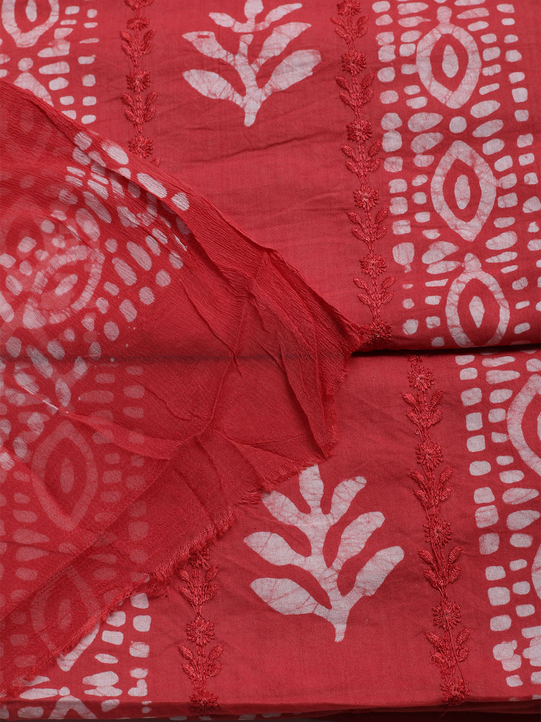 Printed Cotton Blend Unstitched Kurta With Pant &amp; Dupatta