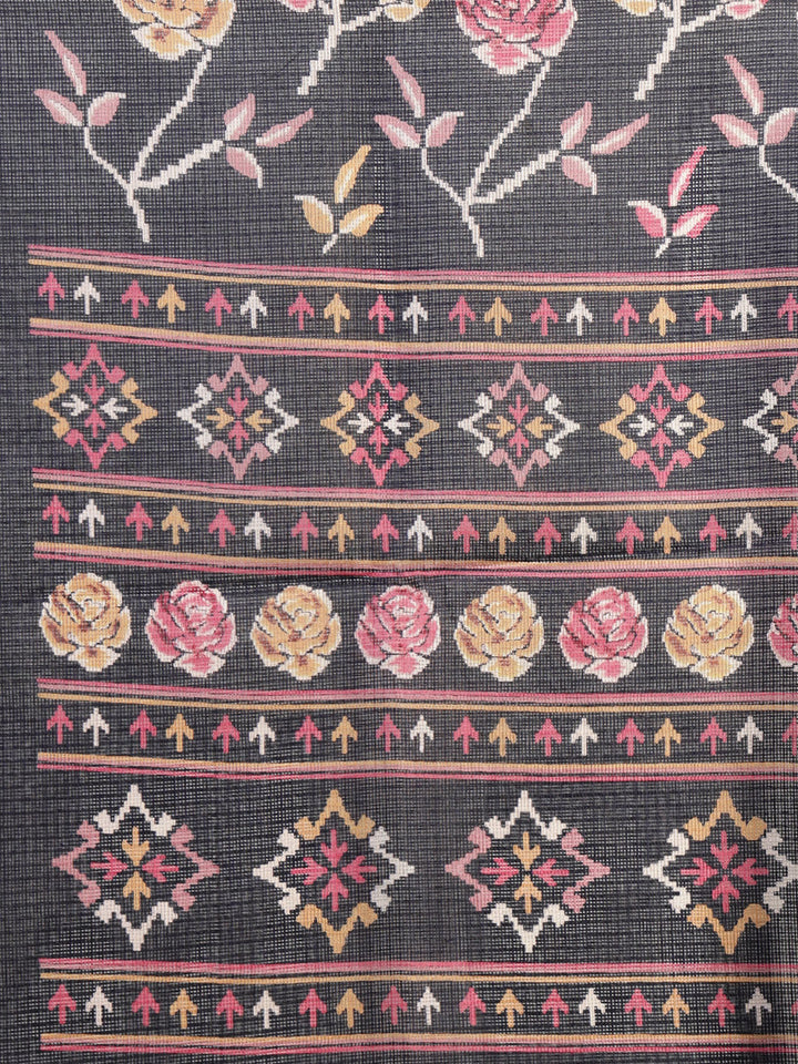 Floral Printed Cotton Blend Saree