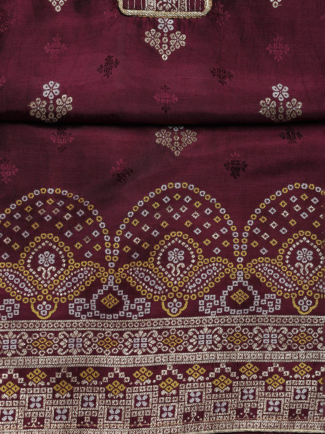 Embroidered Chanderi Unstitched Suit With Dupatta