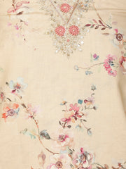 Floral Printed Cotton Unstitched Suit Piece With Dupatta