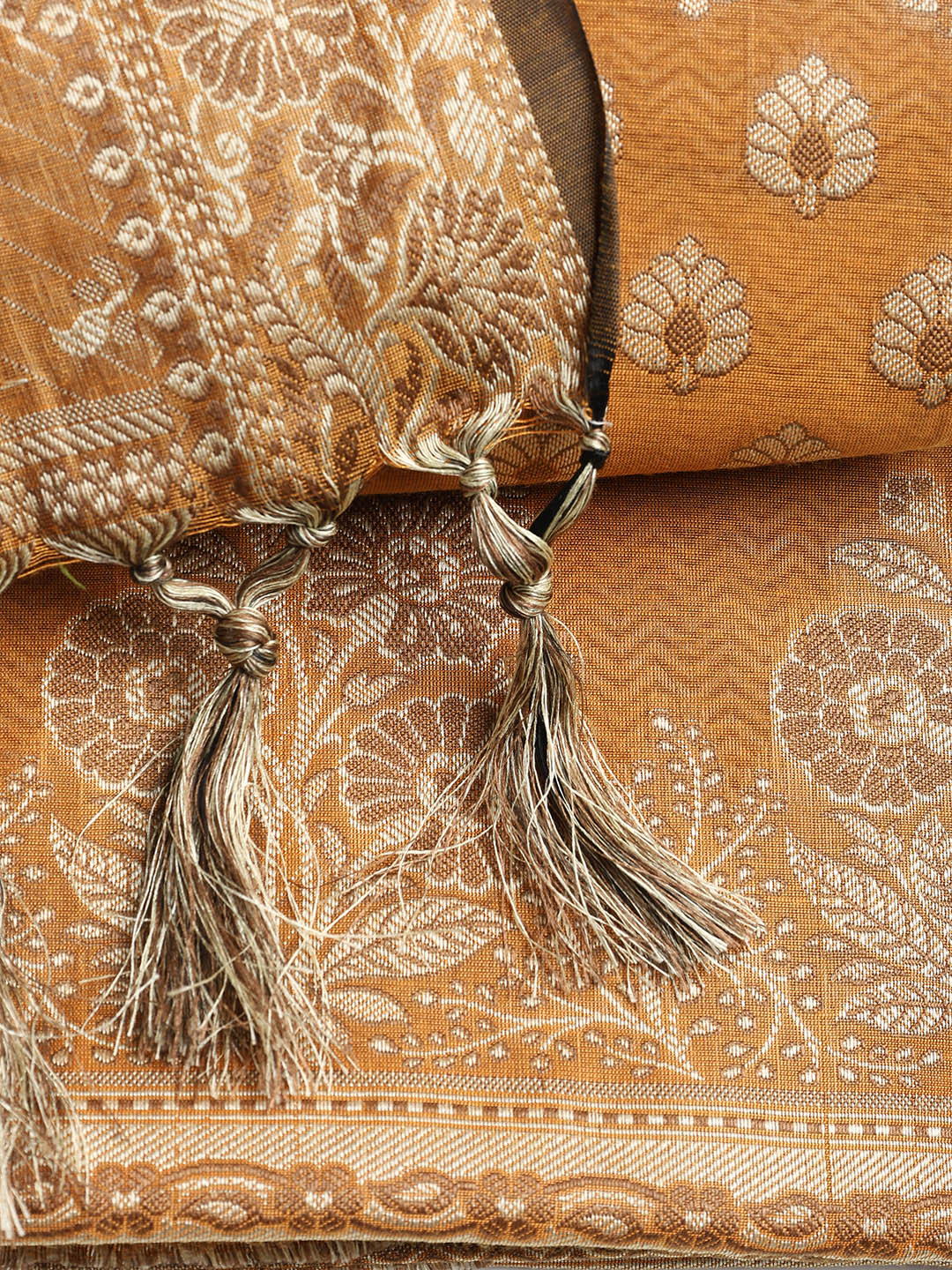 Woven Banarasi Chanderi Unstitched Suit With Dupatta