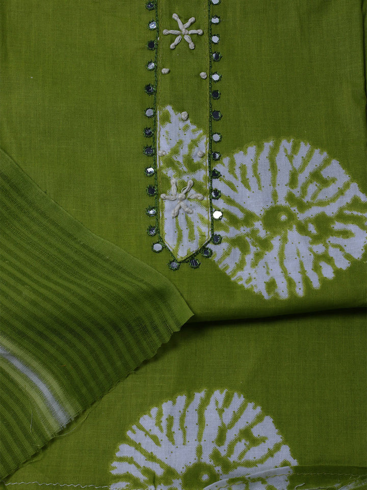 Printed Cotton Blend Unstitched Suit With Dupatta
