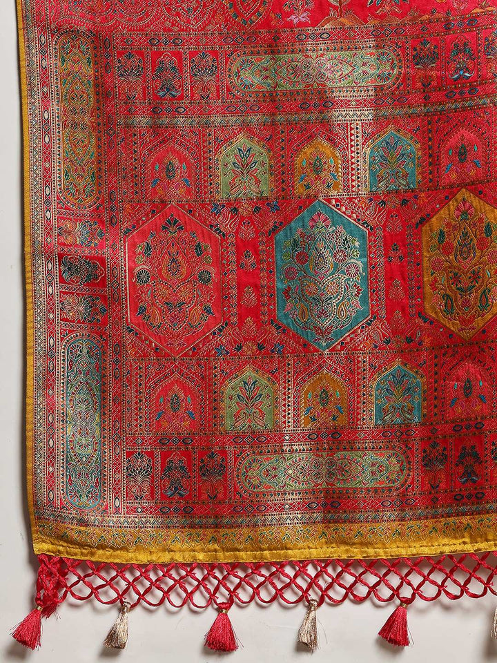 Woven Design Satin Saree