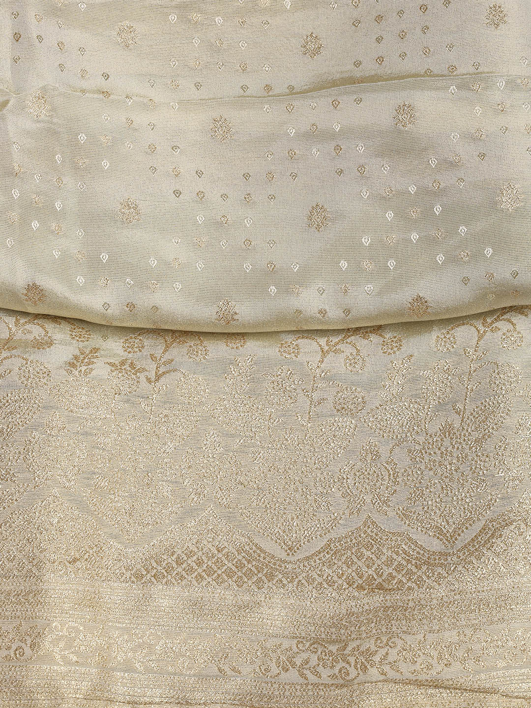 Embroidered Art Silk Unstitched Suit Piece With Dupatta