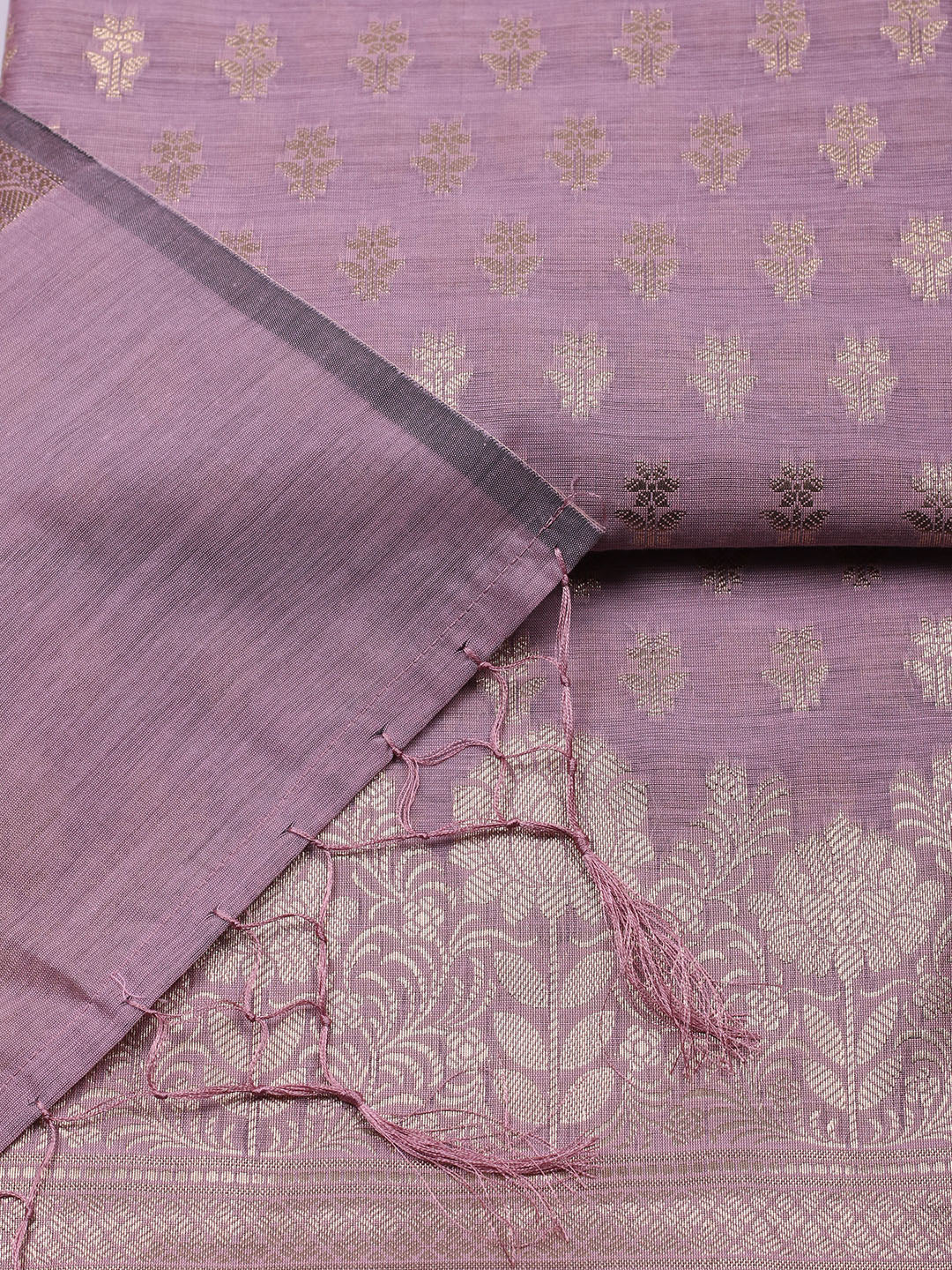 Woven Design Chanderi Unstitched Suit With Pant &amp; Dupatta