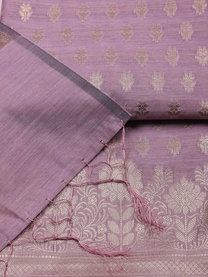 Woven Design Chanderi Unstitched Suit With Pant &amp; Dupatta
