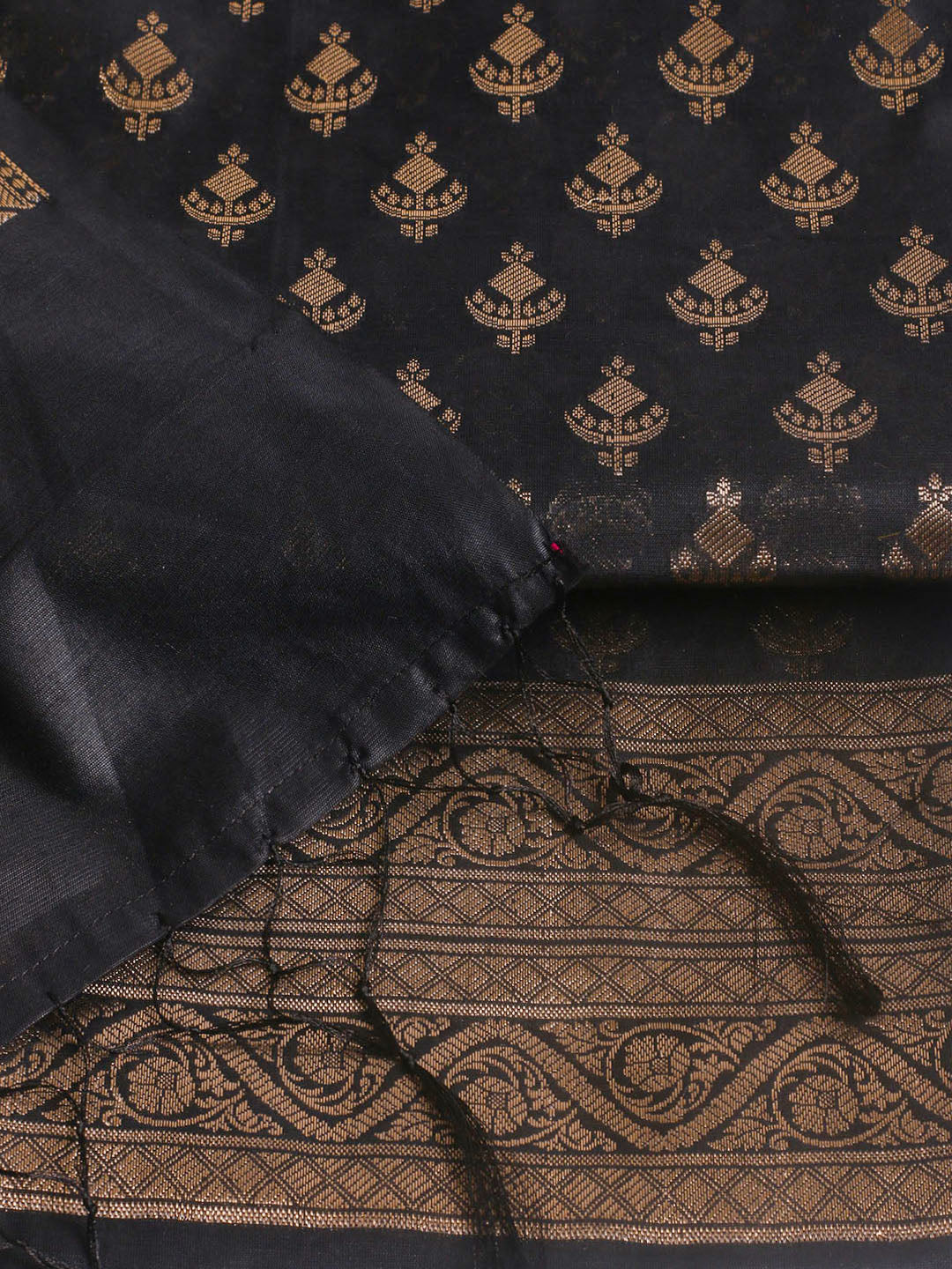 Woven Design Chanderi Unstitched Suit With Pant &amp; Dupatta