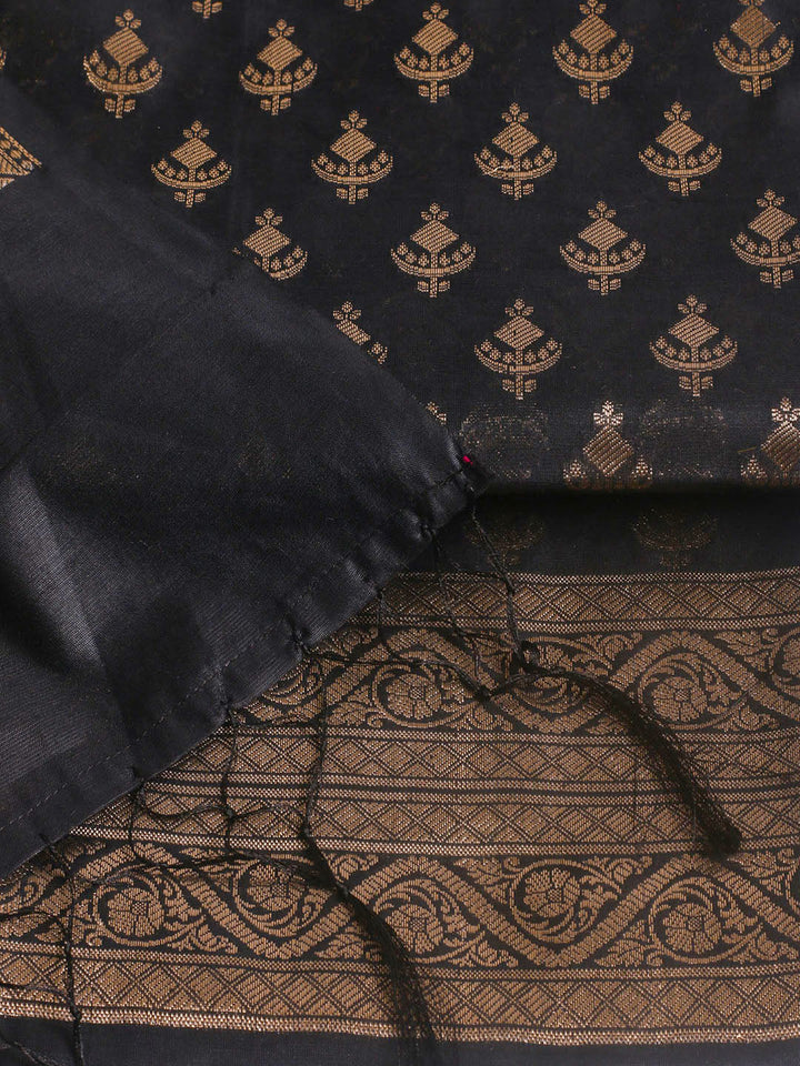 Woven Design Chanderi Unstitched Suit With Pant &amp; Dupatta
