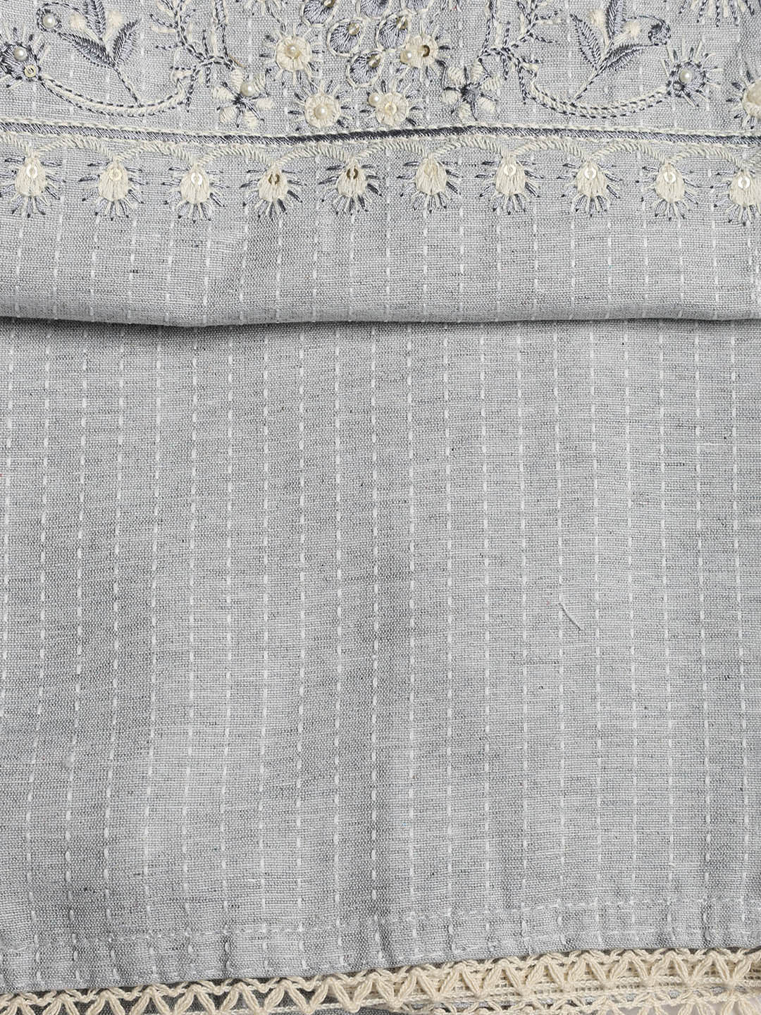 Embroidered Cotton Blend Unstitched Suit With Dupatta