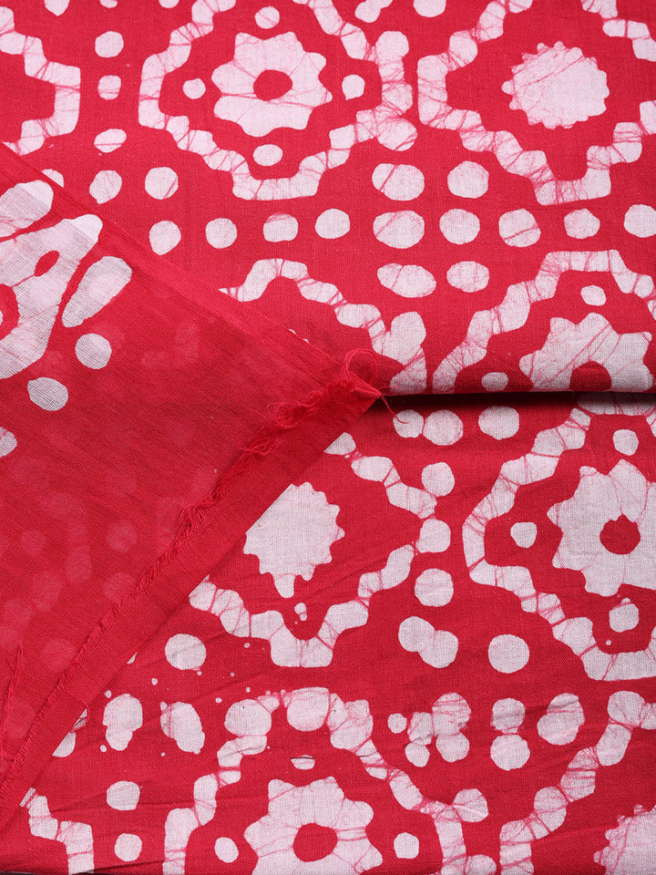 Printed Cotton Blend Unstitched Suit With Pant &amp; Dupatta