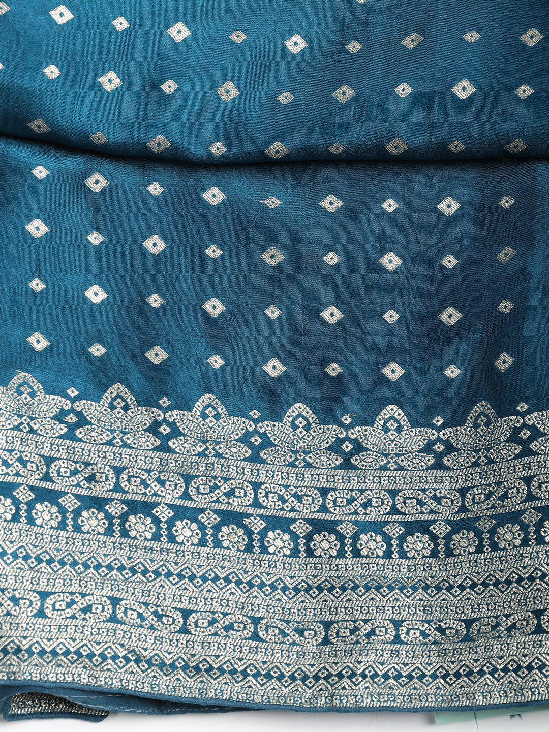 Embroidered Art Silk Unstitched Suit Piece With Dupatta